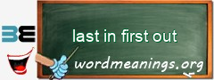 WordMeaning blackboard for last in first out